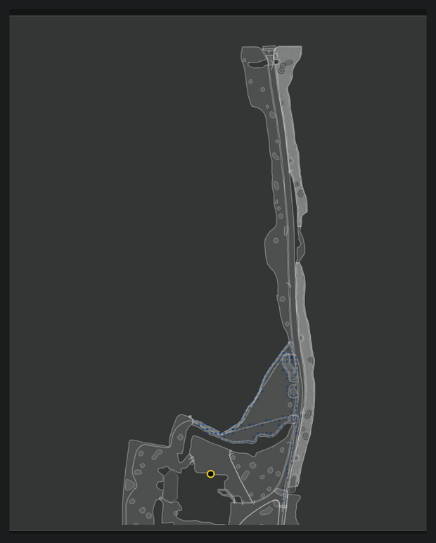Yardstick map with the yard outline